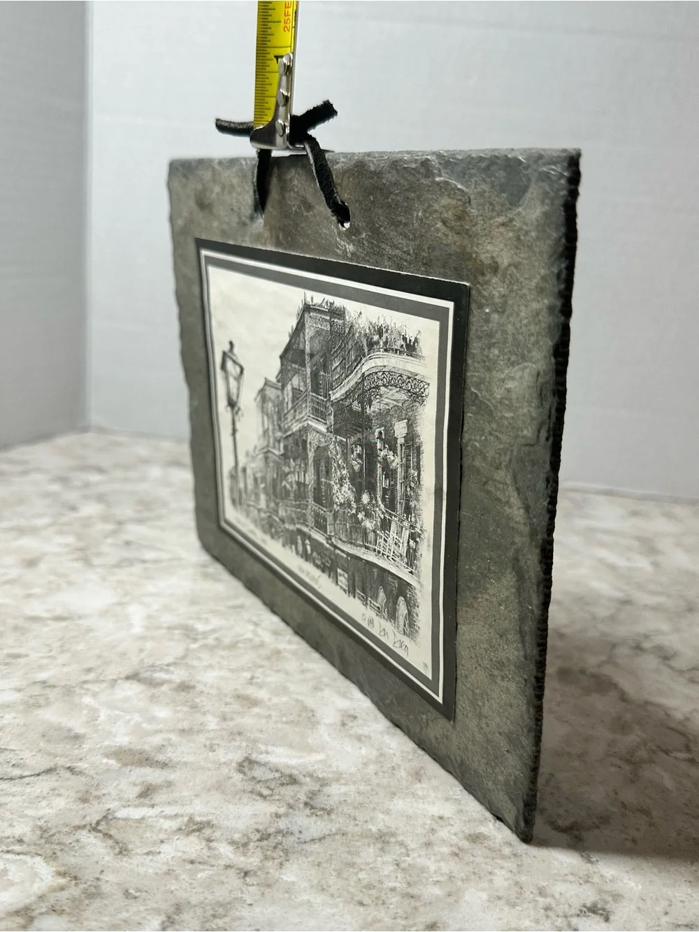 Framed Black & White New Orleans Architectural Slate Wall Art by Don Davey.